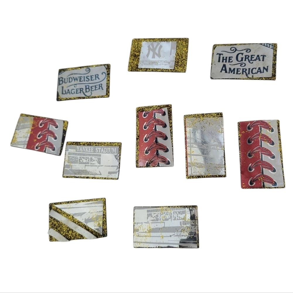 Upcycled Budweiser & Yankees Magnet Set – Handmade from Beer Cans